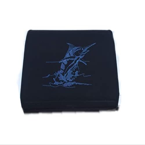 Custom Embroidered Blue Marlin Guwale Boarding Mat for Boat