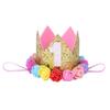 ACSUSS Infant Baby Boy Girls Gold Flower Crown Tiara First 1st Birthday Party Hat Shiny Letter 1/One Print Headbands #6 Gold''1'' Colorful One Size view 1