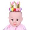 ACSUSS Infant Baby Boy Girls Gold Flower Crown Tiara First 1st Birthday Party Hat Shiny Letter 1/One Print Headbands #6 Gold''1'' Colorful One Size view 3