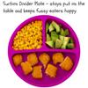 EVLA'S Baby Feeding Set, Baby Led Weaning Supplies, Adjustable Silicone Bibs, Divided Plate, Suction Bowl with Lid, Soft Spoons for Babies or Toddlers, Baby Registry must have!(Pink and Purple) view 3