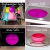 EVLA'S Baby Feeding Set, Baby Led Weaning Supplies, Adjustable Silicone Bibs, Divided Plate, Suction Bowl with Lid, Soft Spoons for Babies or Toddlers, Baby Registry must have!(Pink and Purple) view 4