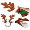Bememo 2 Pieces Christmas Reindeer Antlers Headband Deer Antlers Headband for Women Cosplay Party Costume Accessories(Cute Style) view 2