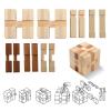 4 Pack Wooden Puzzle Games Brain Teasers Toy- 3D Puzzles for Teens and Adults - Wooden Logic Puzzle Wood Snake Cube Magic Cube Magic Ball Brain Teaser Intellectual Removing Assembling Toy view 4