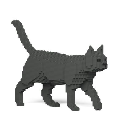 JEKCA Cat 07S-M03 | Gray Cat Plastic Building Blocks | Age 14+