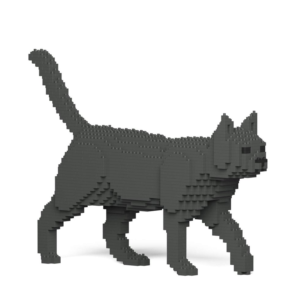 JEKCA Cat 07S-M03 | Gray Cat Plastic Building Blocks | Age 14+