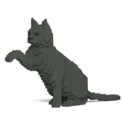 JEKCA Cat 08S-M03 | Gray Cat Plastic Building Blocks | Age 14+
