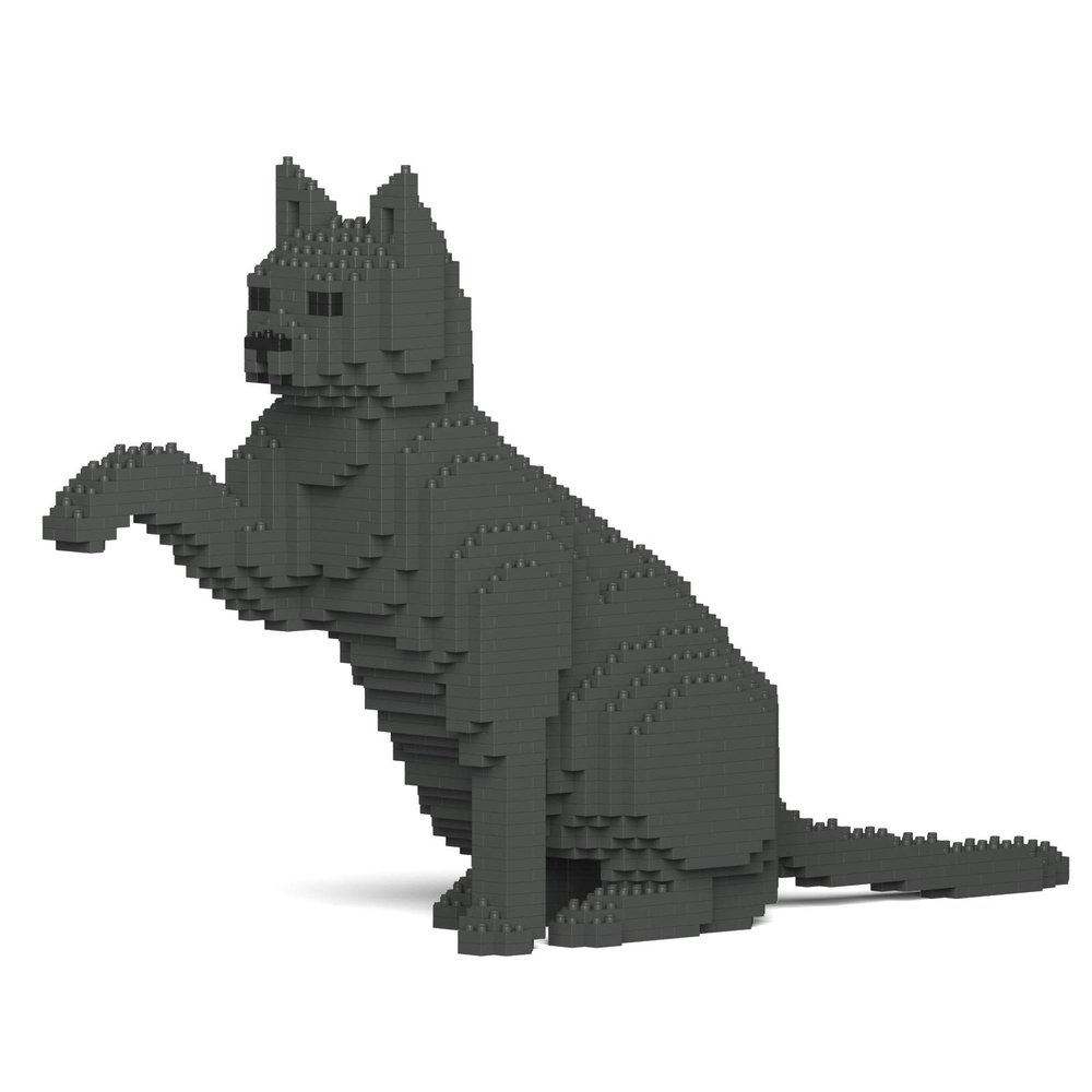 JEKCA Cat 08S-M03 | Gray Cat Plastic Building Blocks | Age 14+