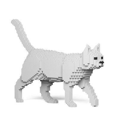 JEKCA Cat 07S-M01 | White Cat Plastic Building Blocks | Age 14+