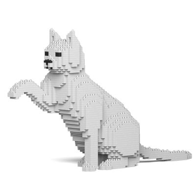JEKCA Cat 08S-M01 | White Cat Plastic Building Blocks | Age 14+