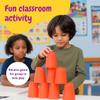 Gamie Stacking Cups Game for Kids - Set Includes 24 Cups, 18 Fun Challenging Cards, and Water Timer - Family Games for Kids and Adults, Indoor Recess Game for Classroom, Gifts for Boys and Girls view 2
