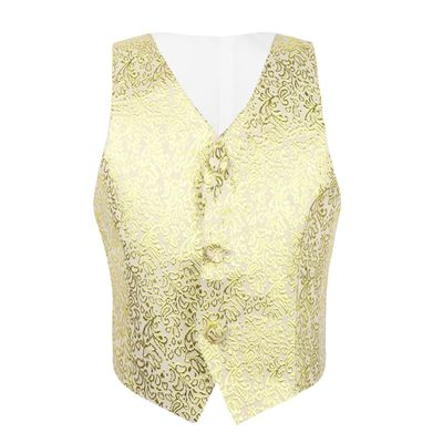 Agoky Kids Boys Gentleman Formal Suit Tuxedo Dress Vest Wedding Waistcoat Birthday Party Cosplay Costume Gold 5-6 Years