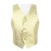 Agoky Kids Boys Gentleman Formal Suit Tuxedo Dress Vest Wedding Waistcoat Birthday Party Cosplay Costume Gold 5-6 Years view 1