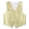 Agoky Kids Boys Gentleman Formal Suit Tuxedo Dress Vest Wedding Waistcoat Birthday Party Cosplay Costume Gold 5-6 Years view 3