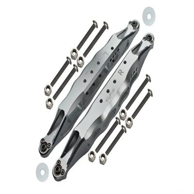 1:10 Baja Rey/Rock Rey/Hammer Rey U4 Upgrade Parts Aluminum Rear Lower Trailing Arms - 1Pr Set Silver