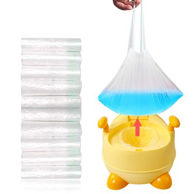 100 Pack Disposable Potty Liners with Drawstring, 17.39.4 Universal Fit Potty Training Bags, Leakproof Tear-Resistant Toilet Seat Liner for Kids Toddlers, Travel Outdoor & Pet Waste Cleanup