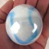 Big Game Toys~Toe Breaker 50mm (2") Bright Sky w/Stand White/Purple/Blue Marbles Glass Ball Huge Swirl view 1