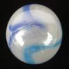 Big Game Toys~Toe Breaker 50mm (2") Bright Sky w/Stand White/Purple/Blue Marbles Glass Ball Huge Swirl view 3