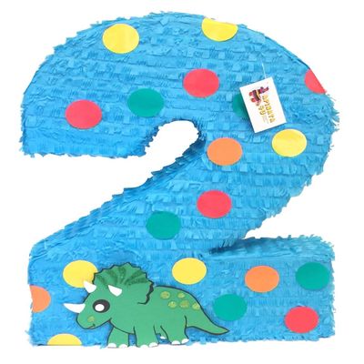 20" Tall Number Two Pinata Dinosaur Theme Dino Birthday Party Supplies Second Birthday