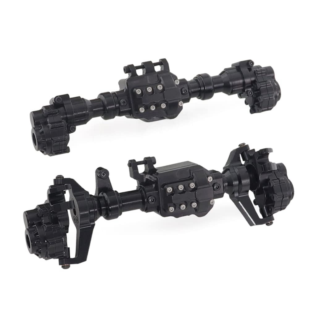 RZXYL Aluminum Alloy Front and Rear Axle Housing Set for 1/10 Traxxas TRX4 RC Crawler Car, Replace Original Plastic Axles Housing (Black)