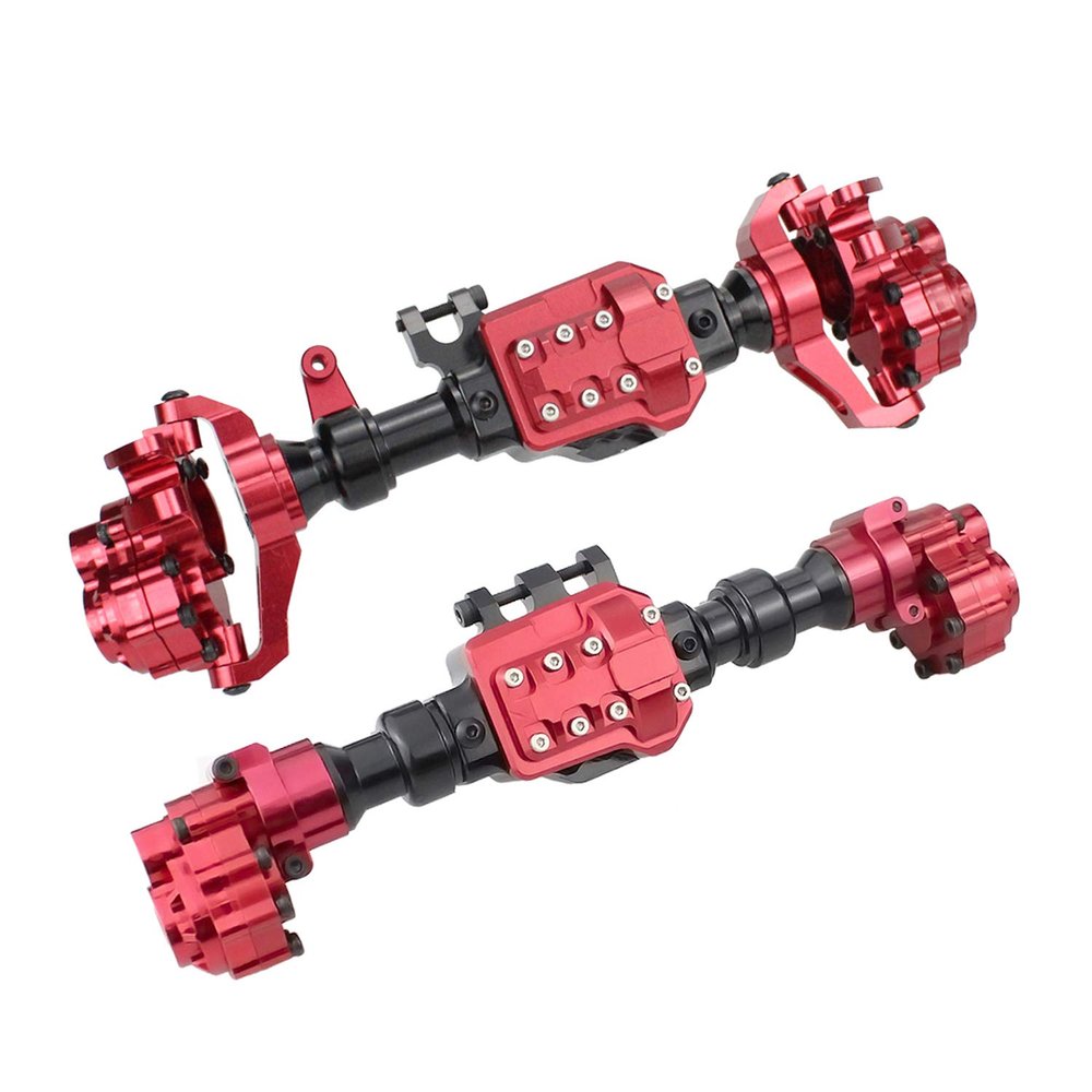 RZXYL Aluminum Alloy Front and Rear Axle Housing Set for 1/10 Traxxas TRX4 RC Crawler Car, Replace Original Plastic Axles Housing (Red)