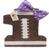 APINATA4U 20" Tall Number One Brown Football Theme Pinata with Lavender Bow view 1