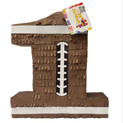APINATA4U 20" Tall Number One Brown Football Theme Piata