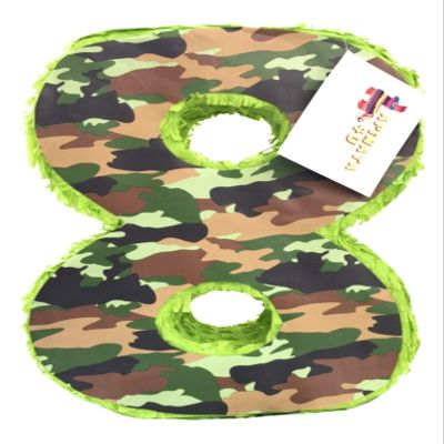 APINATA4U 20" Tall Green Camouflage Number Eight Piata