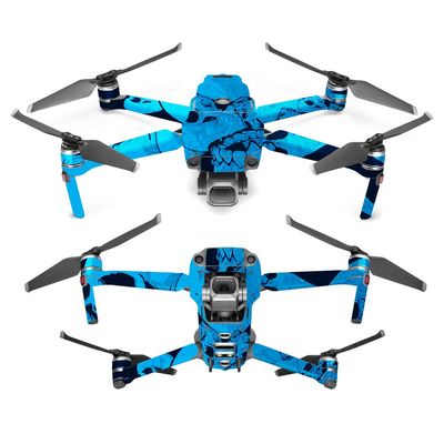 MightySkins Skin Compatible With DJI Mavic 2 Pro or Zoom - Blue Skulls | Protective, Durable, and Unique Vinyl Decal wrap cover | Easy To Apply, Remove, and Change Styles | Made in the USA