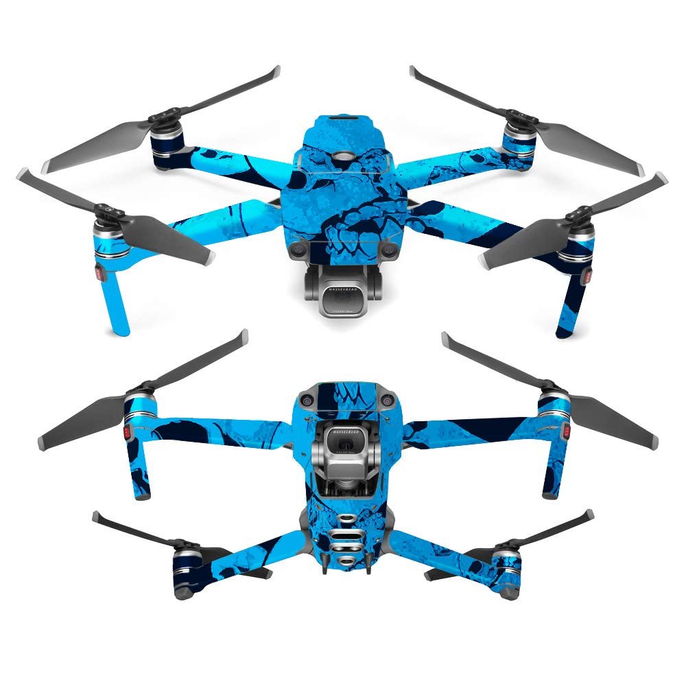 MightySkins Skin Compatible With DJI Mavic 2 Pro or Zoom - Blue Skulls | Protective, Durable, and Unique Vinyl Decal wrap cover | Easy To Apply, Remove, and Change Styles | Made in the USA