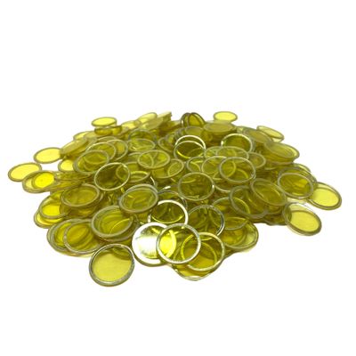 MR CHIPS Magnetic Bingo Chips with Metal Ring 3/4 Inch 100 Upgraded Pieces Yellow Transparent Available in 7 Colors A Reusable Bag