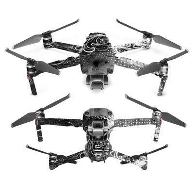 MightySkins Skin Compatible with DJI Mavic 2 Pro or Zoom - Black Flourish | Protective, Durable, and Unique Vinyl Decal wrap Cover | Easy to Apply, Remove, and Change Styles | Made in The USA