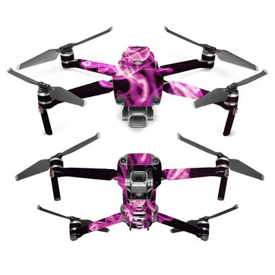 MightySkins Skin Compatible With DJI Mavic 2 Pro or Zoom - Pink Flames | Protective, Durable, and Unique Vinyl Decal wrap cover | Easy To Apply, Remove, and Change Styles | Made in the USA