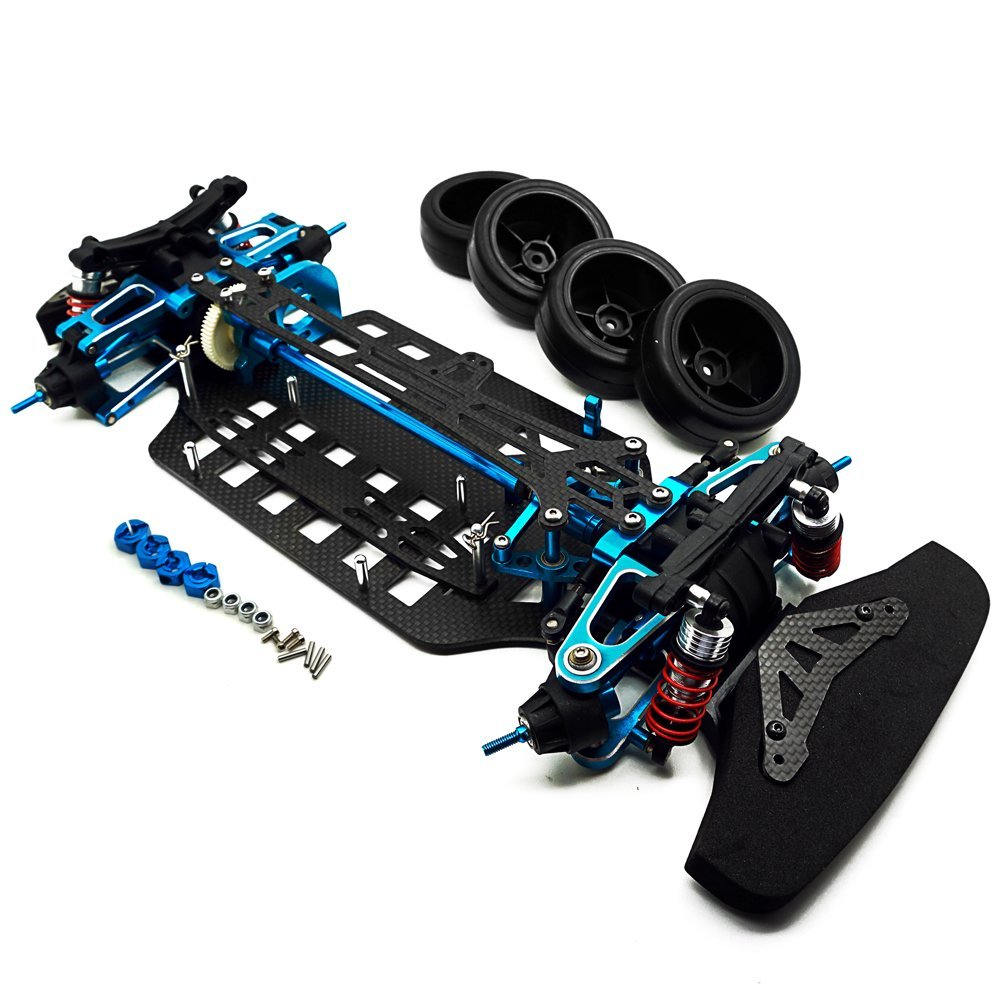 RCLIONS Aluminium Alloy&Carbon Fiber Shaft Drive 1/10 RC 4WD Touring Car Frame Chassis Kit for Tamiya TT01 TT01E