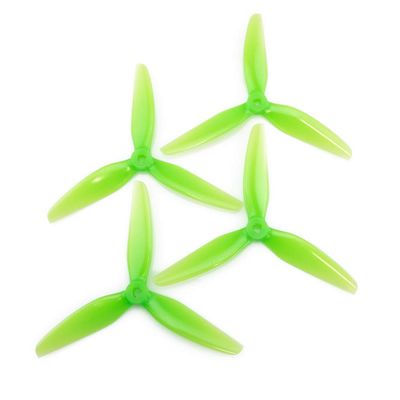 HQProp DP 5.1X4.1X3 Propeller (Set of 4 - Light Green) - 7.5mm - Green