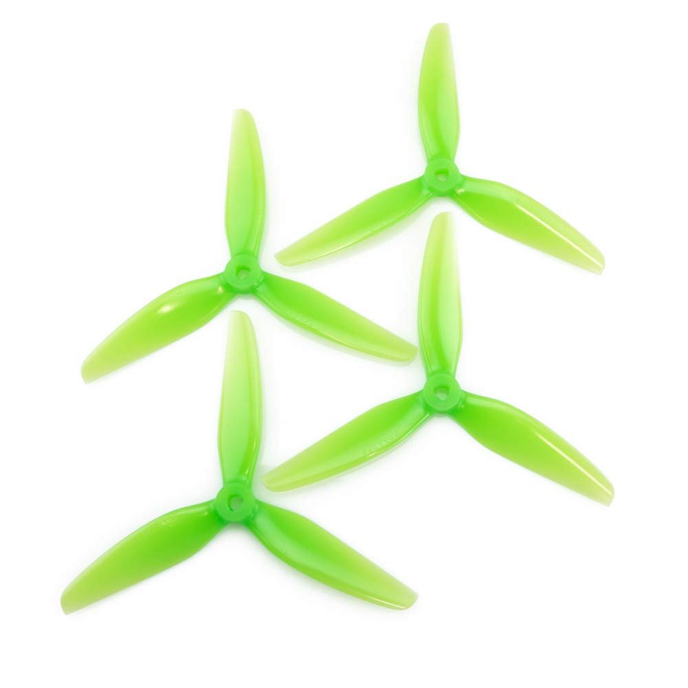 HQProp DP 5.1X4.1X3 Propeller (Set of 4 - Light Green) - 7.5mm - Green