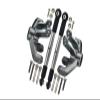 1/10 Baja Rey 4WD Desert Truck (LOS03008) Upgrade Parts Aluminum Front Knuckle Arm + Stainless Steel Adjustable Tie Rods - 18Pc Set Gray Silver view 1