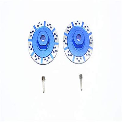 1/10 Baja Rey 4WD Desert Truck (LOS03008) Upgrade Parts Aluminum +1.5mm Hex With Brake Disk With Silver Lining - 1Pr Set Blue