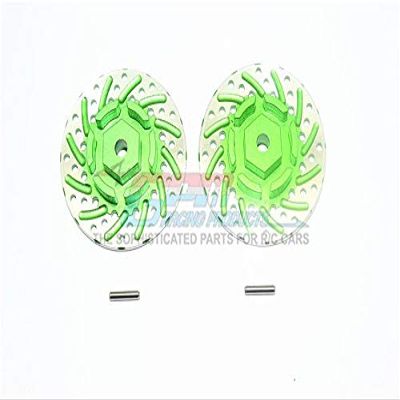 Axial SCX10 II Upgrade Parts (AX90046, AX90047) Aluminum +3mm Hex With Brake Disk With Silver Lining - 1Pr Set Green