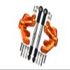 1/10 Baja Rey 4WD Desert Truck (LOS03008) Upgrade Parts Aluminum Front Knuckle Arm + Stainless Steel Adjustable Tie Rods - 18Pc Set Orange view 1