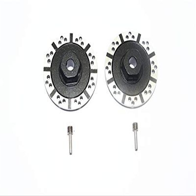 GPM For Losi 1/10 Baja Rey 4WD Desert Truck (LOS03008) Upgrade Parts Aluminum +1.5mm Hex With Brake Disk With Silver Lining - 1Pr Set Black