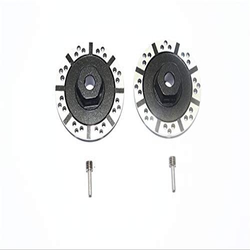 GPM For Losi 1/10 Baja Rey 4WD Desert Truck (LOS03008) Upgrade Parts Aluminum +1.5mm Hex With Brake Disk With Silver Lining - 1Pr Set Black
