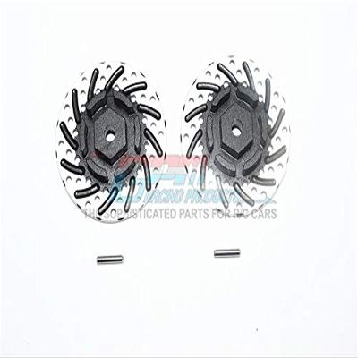 Axial SCX10 II Upgrade Parts (AX90046, AX90047) Aluminum +3mm Hex With Brake Disk With Silver Lining - 1Pr Set Black