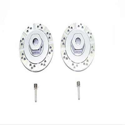 GPM for Losi 1/10 Baja Rey 4WD Desert Truck (LOS03008) Upgrade Parts Aluminum +1.5mm Hex with Brake Disk with Silver Lining - 1Pr Set Gray Silver