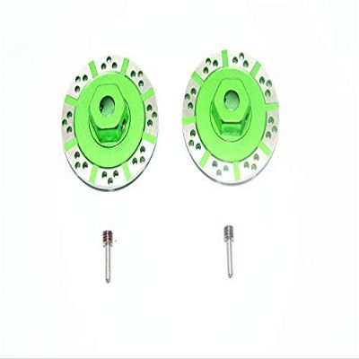 GPM For Losi 1/10 Baja Rey 4WD Desert Truck (LOS03008) Upgrade Parts Aluminum +1.5mm Hex With Brake Disk With Silver Lining - 1Pr Set Green