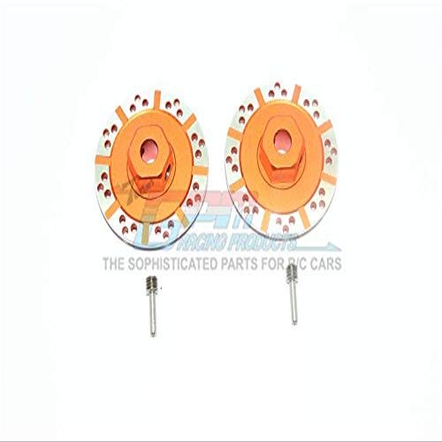 GPM For Losi 1/10 Baja Rey 4WD Desert Truck (LOS03008) Upgrade Parts Aluminum +1.5mm Hex With Brake Disk With Silver Lining - 1Pr Set Orange