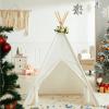 Asweets Kids Teepee Tent, Children Play Tent, Indoor Outdoor Cotton Play Tent for Girls & Boys Kids (Pure White Tent) view 1