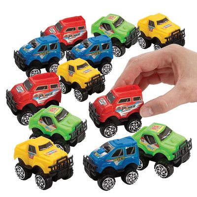 Fun Express Mini Truck Pullback Racers (Set of 12) Bulk Assortment Toys