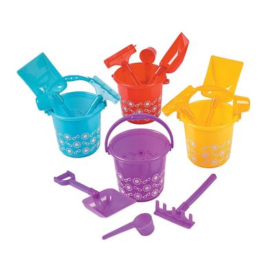 Fun Express Summer Print Beach Play Sets Colorful Active Play Beach Toys for Kids Perfect for Outdoor Summer Fun Pool Parties & Beach Adventures Includes 4pc Set per Dozen Group Play 12 Pieces