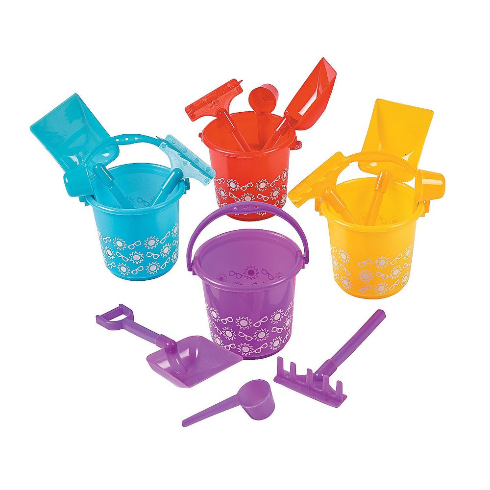 Fun Express Summer Print Beach Play Sets Colorful Active Play Beach Toys for Kids Perfect for Outdoor Summer Fun Pool Parties & Beach Adventures Includes 4pc Set per Dozen Group Play 12 Pieces