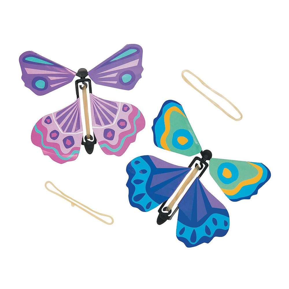 Fun Express Flying Butterfly Gliders - Colorful and Fun Toy Vehicles for Kids Perfect for Outdoor Play Parties Family Events Gift - Ideas Easy-to-Fly Design for Hours of Entertainment - 12-Piece